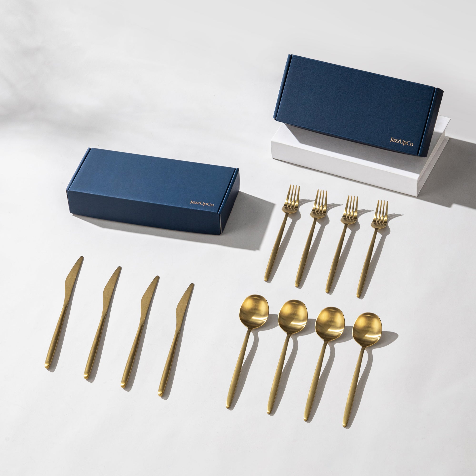 Minimalist 2.0-Flatware-JazzUpCo-Matte Gold-8 Person Set (24 Pieces)-JAZZUPCO