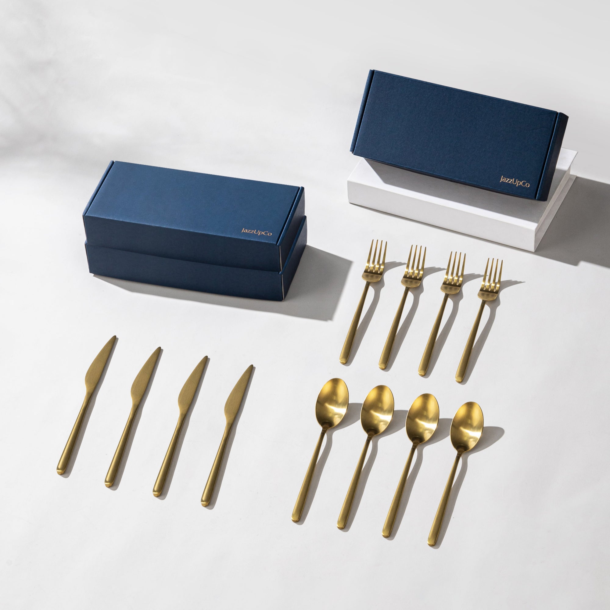 Haelynn 2.0-Flatware-JazzUpCo-Matte Gold-12 Person Set (36 Pieces)-JAZZUPCO