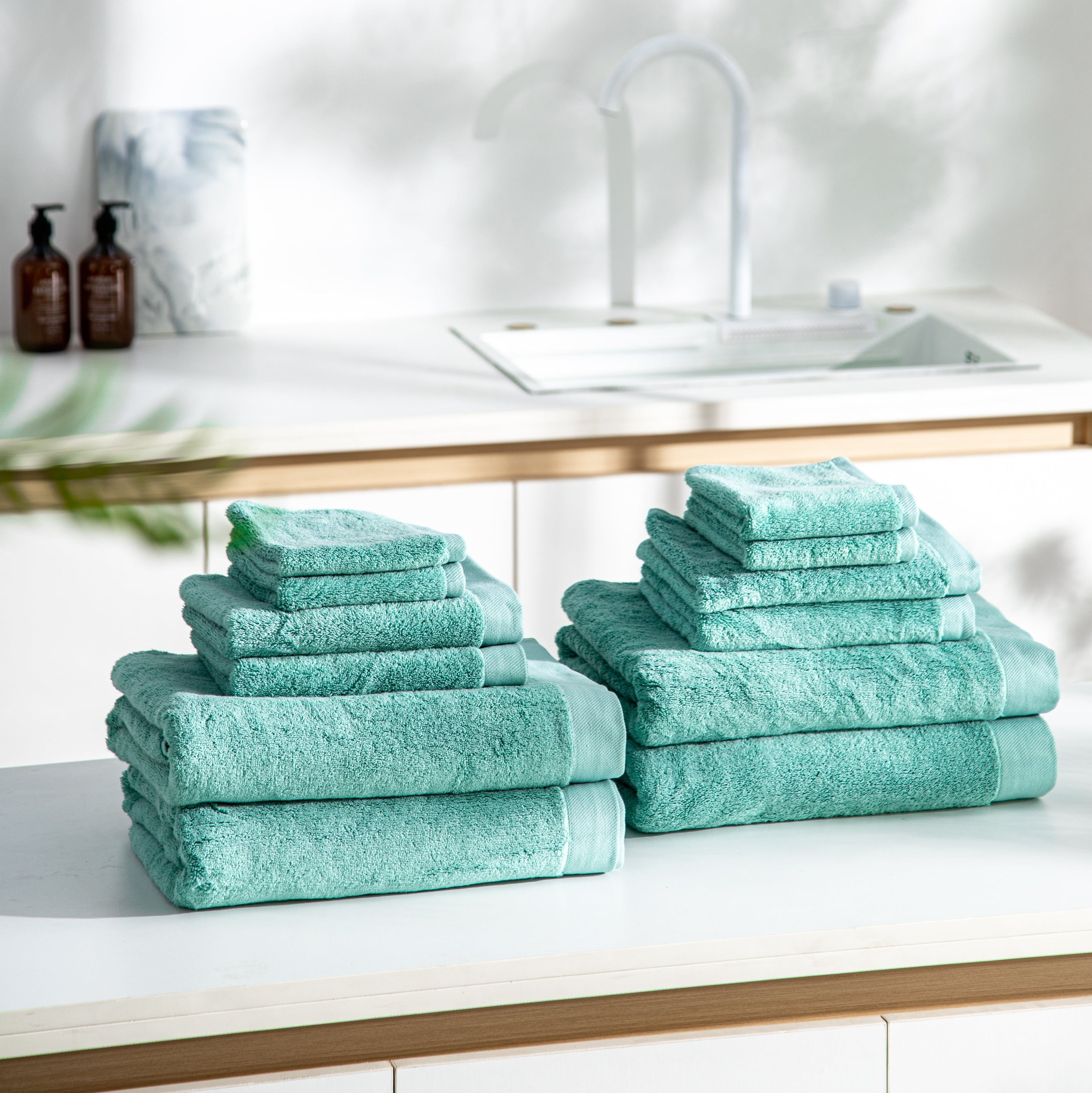 Luxury Hotel Collection Towels-JAZZUPCO-Green-12 Pc Set Bundle (4 Bath | 4 Hand | 4 Wash)-JAZZUPCO