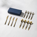 Tia Starter Set-Flatware-JazzUpCo-Matte Gold-4 Person Set (12 Pieces)-JAZZUPCO