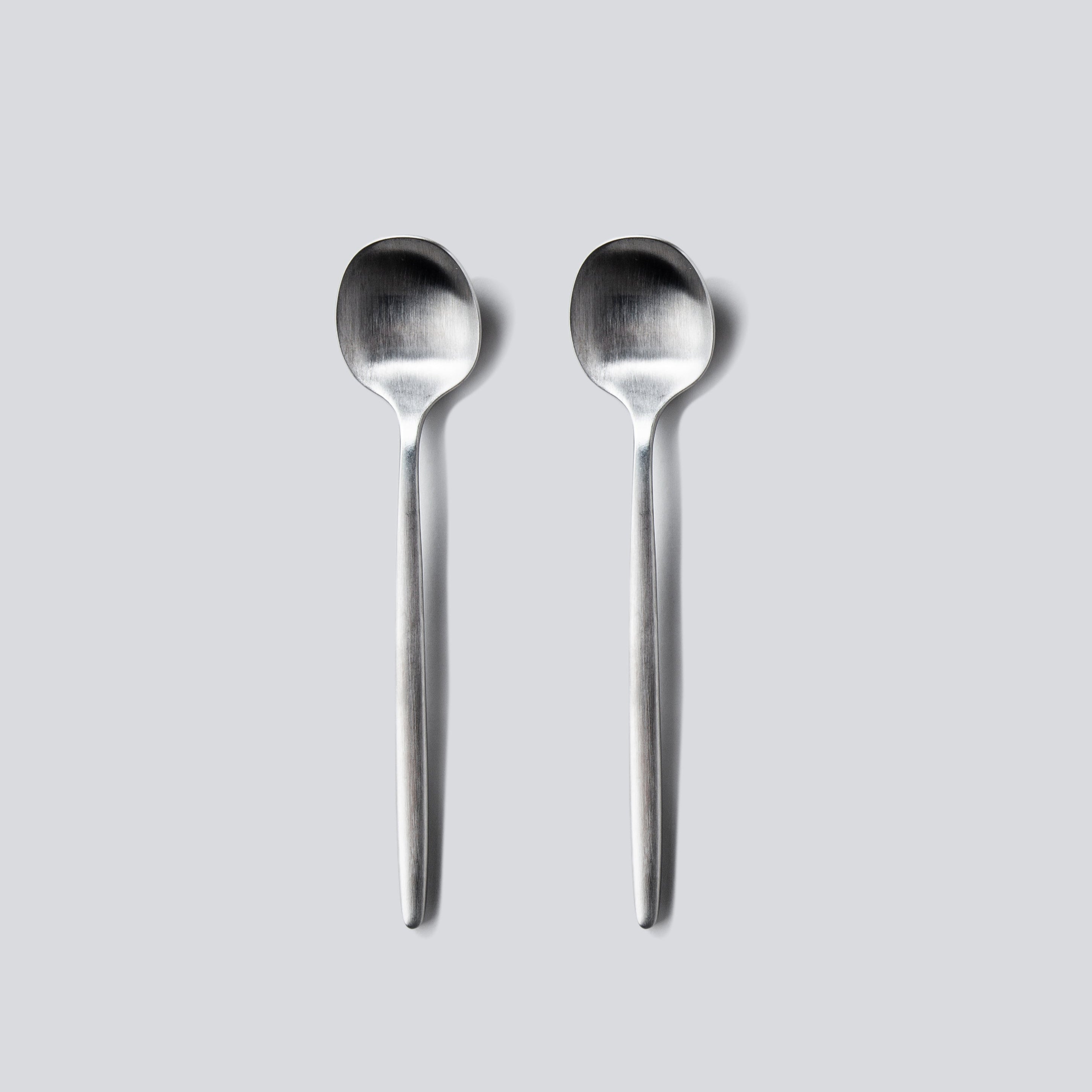 Individual Pieces-JAZZUPCO-Matte Silver-Minimalist 2.0-Dessert Spoon (2 Pieces)-JAZZUPCO