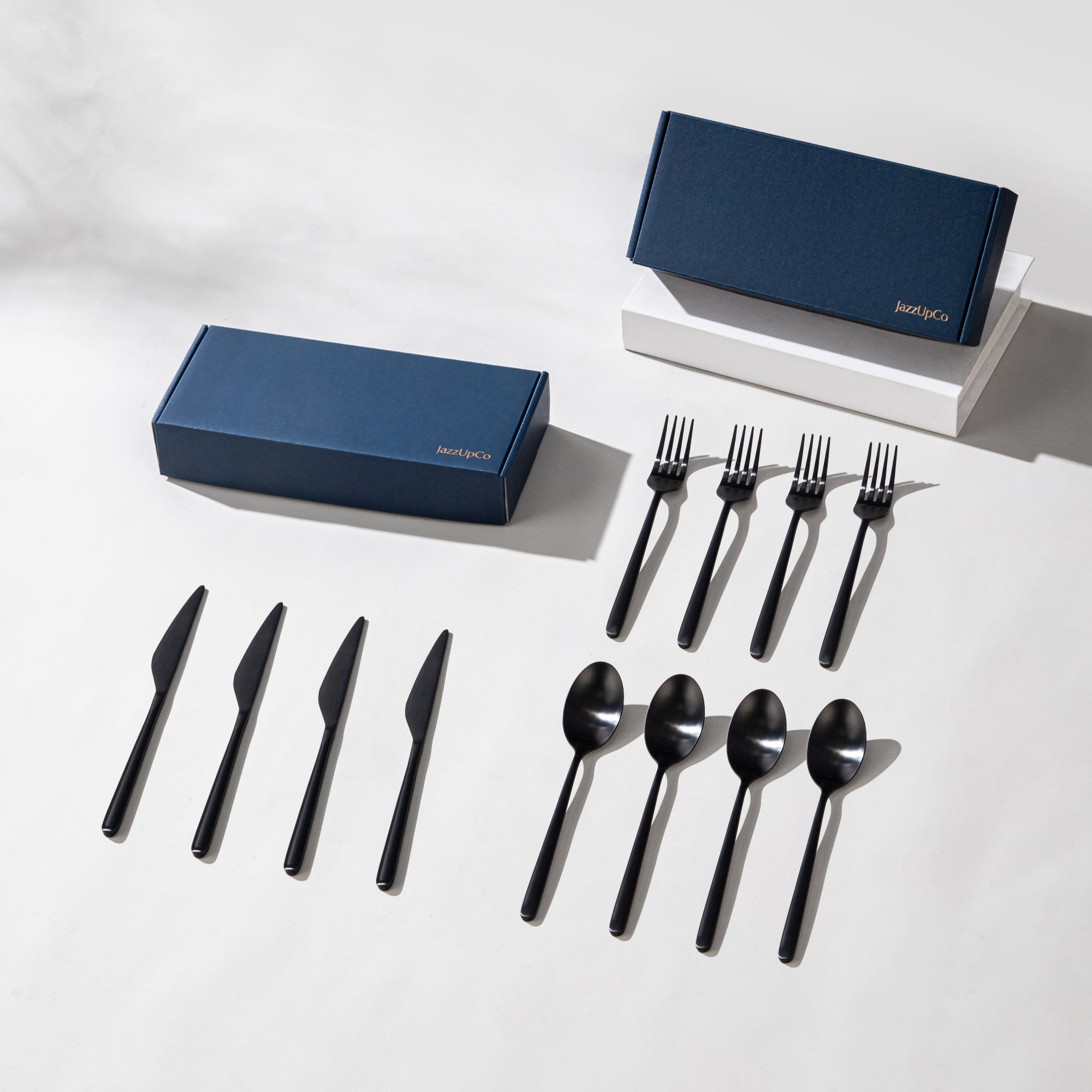 Haelynn 2.0-Flatware-JazzUpCo-Matte Black-8 Person Set (24 Pieces)-JAZZUPCO