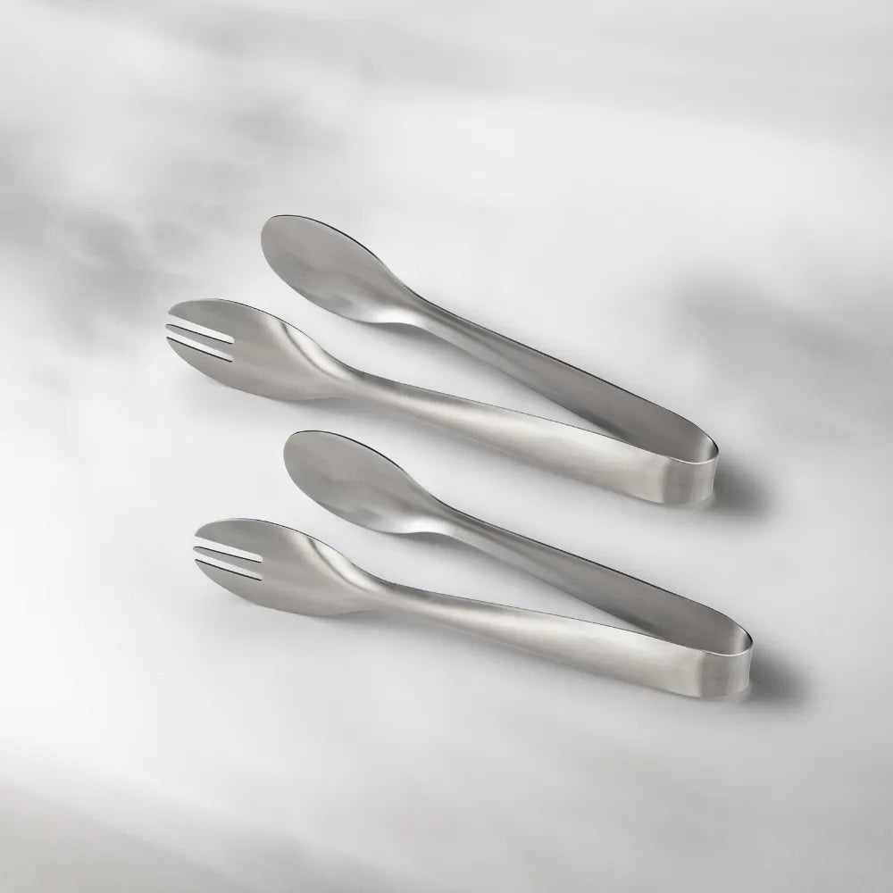 Serving Tongs-JAZZUPCO-Matte Silver-2 Serving Tongs-JAZZUPCO