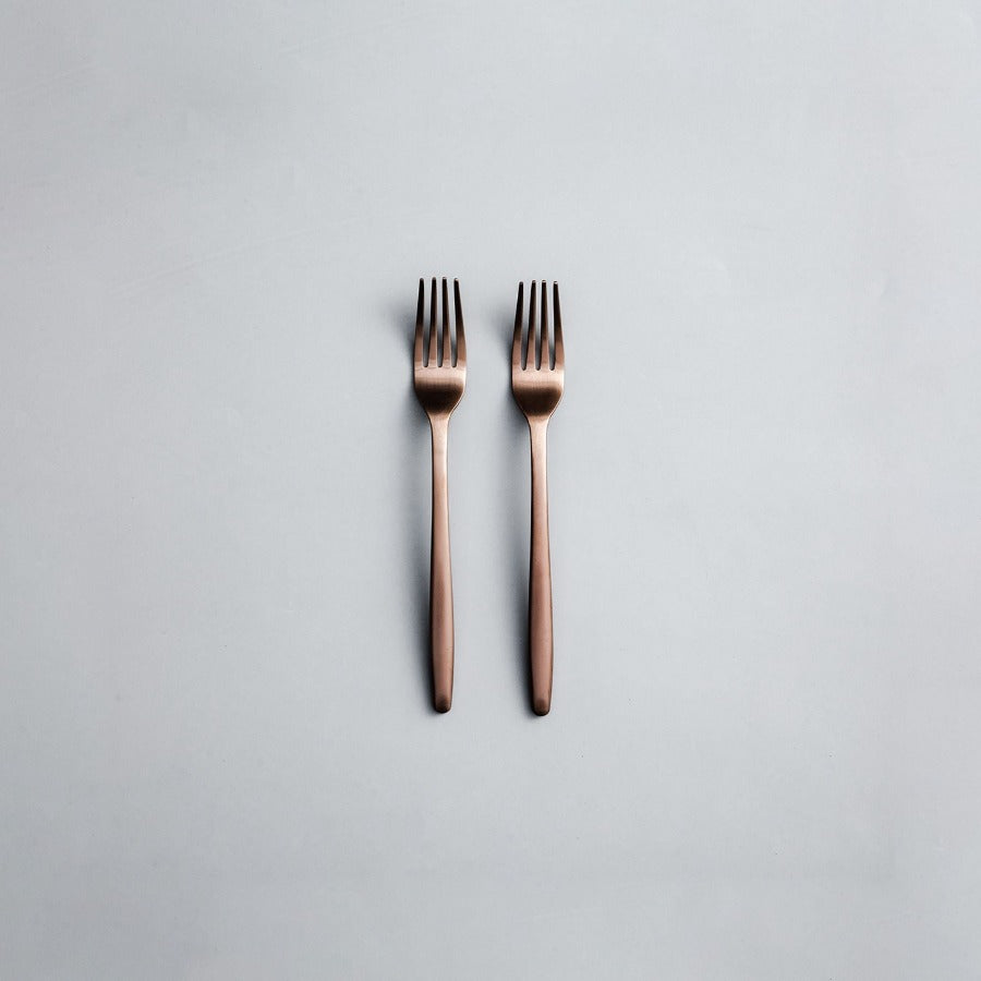 Individual & Matching Pieces-JAZZUPCO-Matte Rose Gold-Salad Fork (2 Pieces)-JAZZUPCO