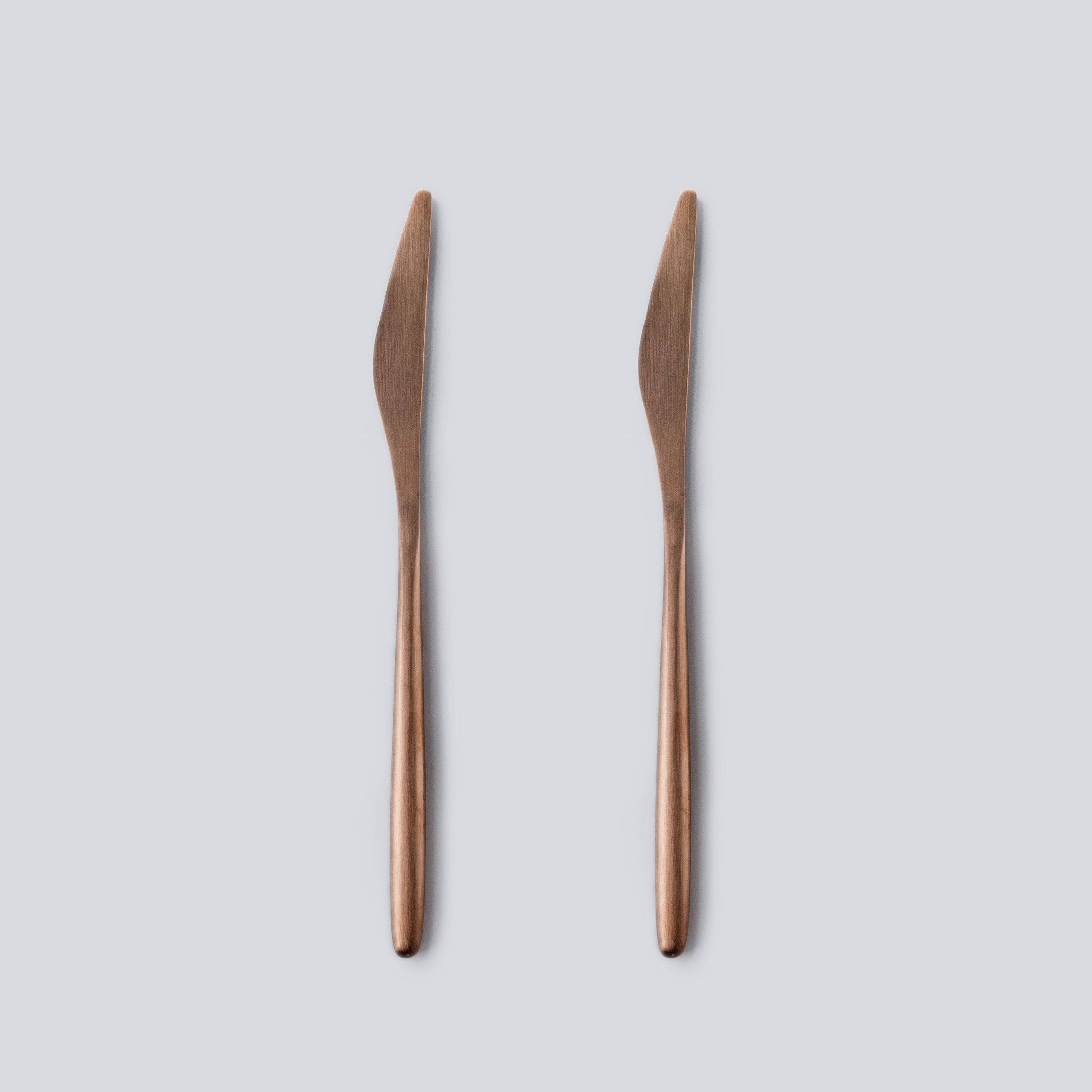 Individual Pieces-JAZZUPCO-Matte Rose Gold-Minimalist 2.0-Dinner Knife (2 Pieces)-JAZZUPCO