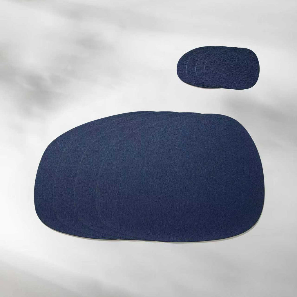 Contemporary Leather Placemats and Coasters 2.0-jazzupco-Blue - 4 x Placemats & Coasters-JAZZUPCO