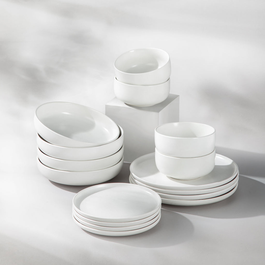 Starter Bundle Set-JAZZUPCO-Matte White-4 Person Set (16 Pieces)-JAZZUPCO