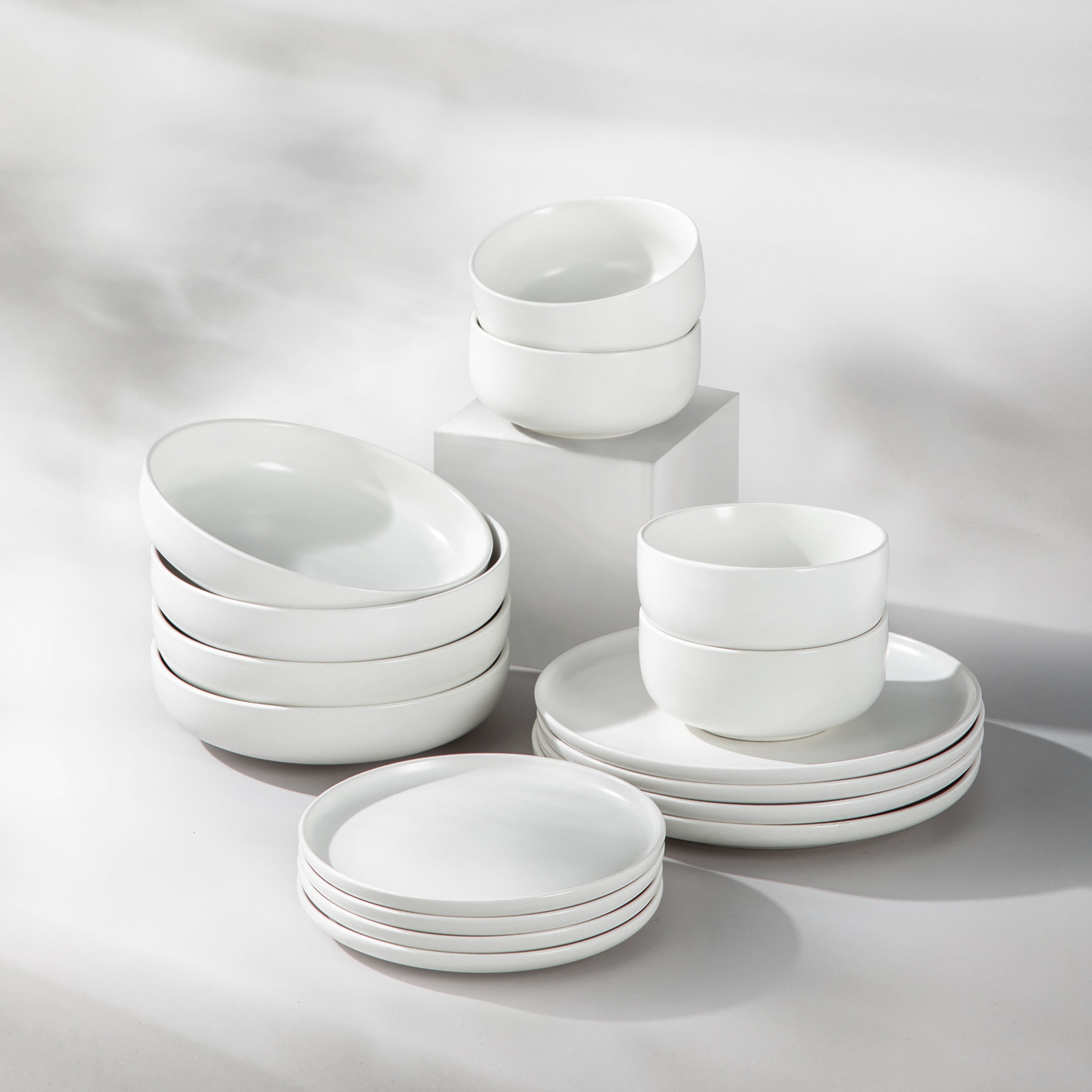 Starter Bundle Set-JAZZUPCO-Matte White-4 Person Set (16 Pieces)-JAZZUPCO