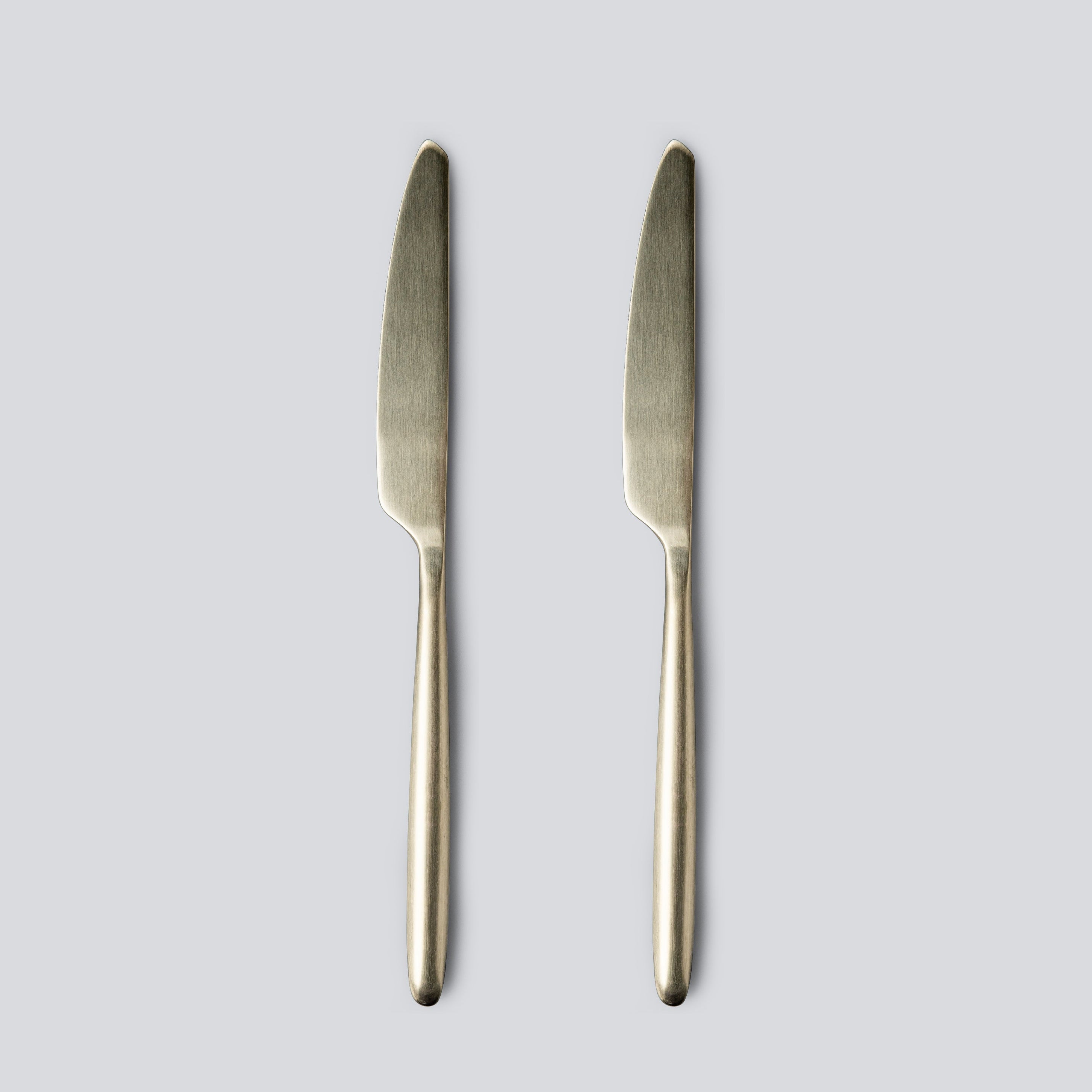Individual & Matching Pieces-JAZZUPCO-Matte Champagne Gold-Dinner Knife (2 Pieces)-JAZZUPCO