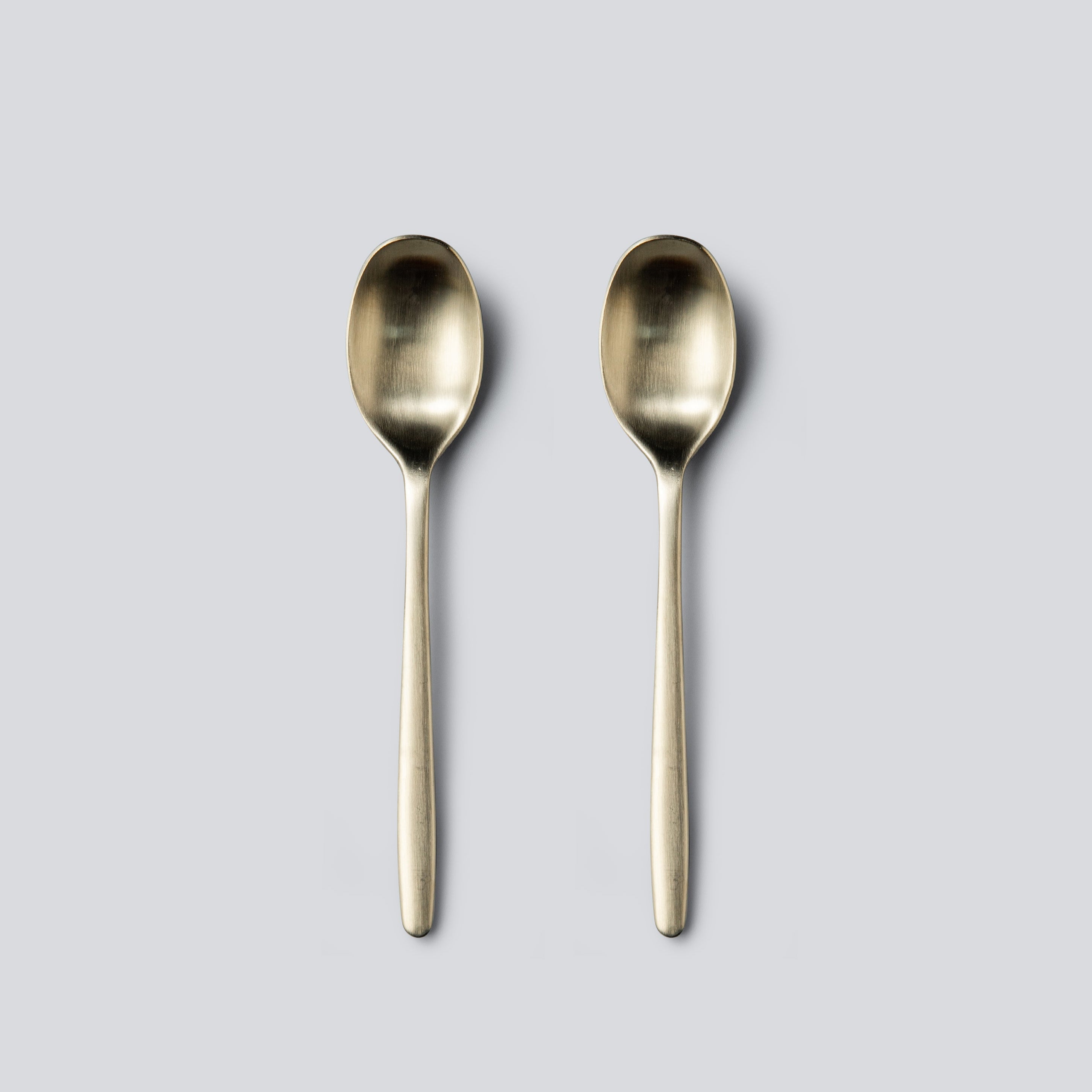 Individual & Matching Pieces-JAZZUPCO-Matte Champagne Gold-Dessert Spoon (2 Pieces)-JAZZUPCO