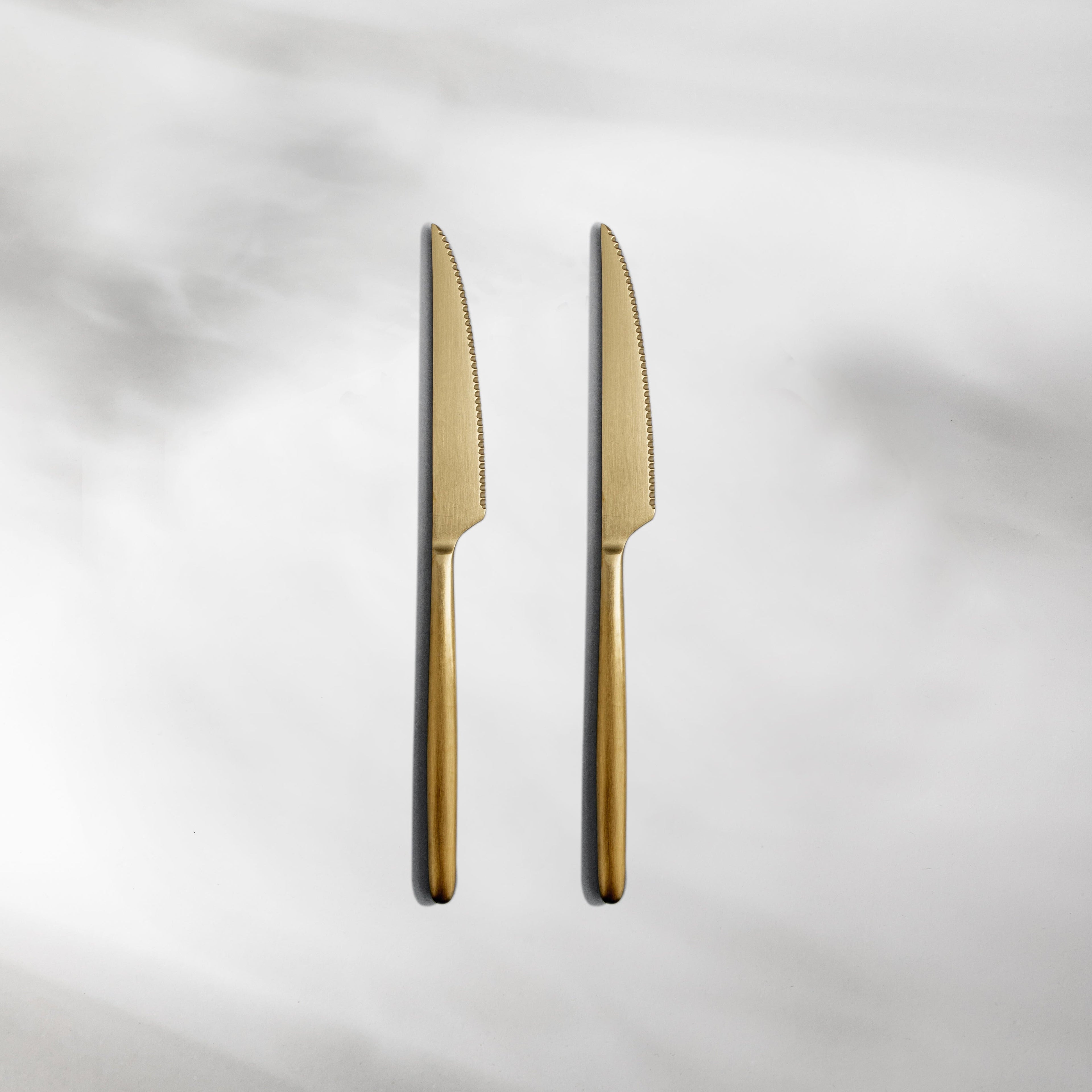 Individual & Matching Pieces-JAZZUPCO-Matte Gold-Steak Knife (2 Pieces)-JAZZUPCO