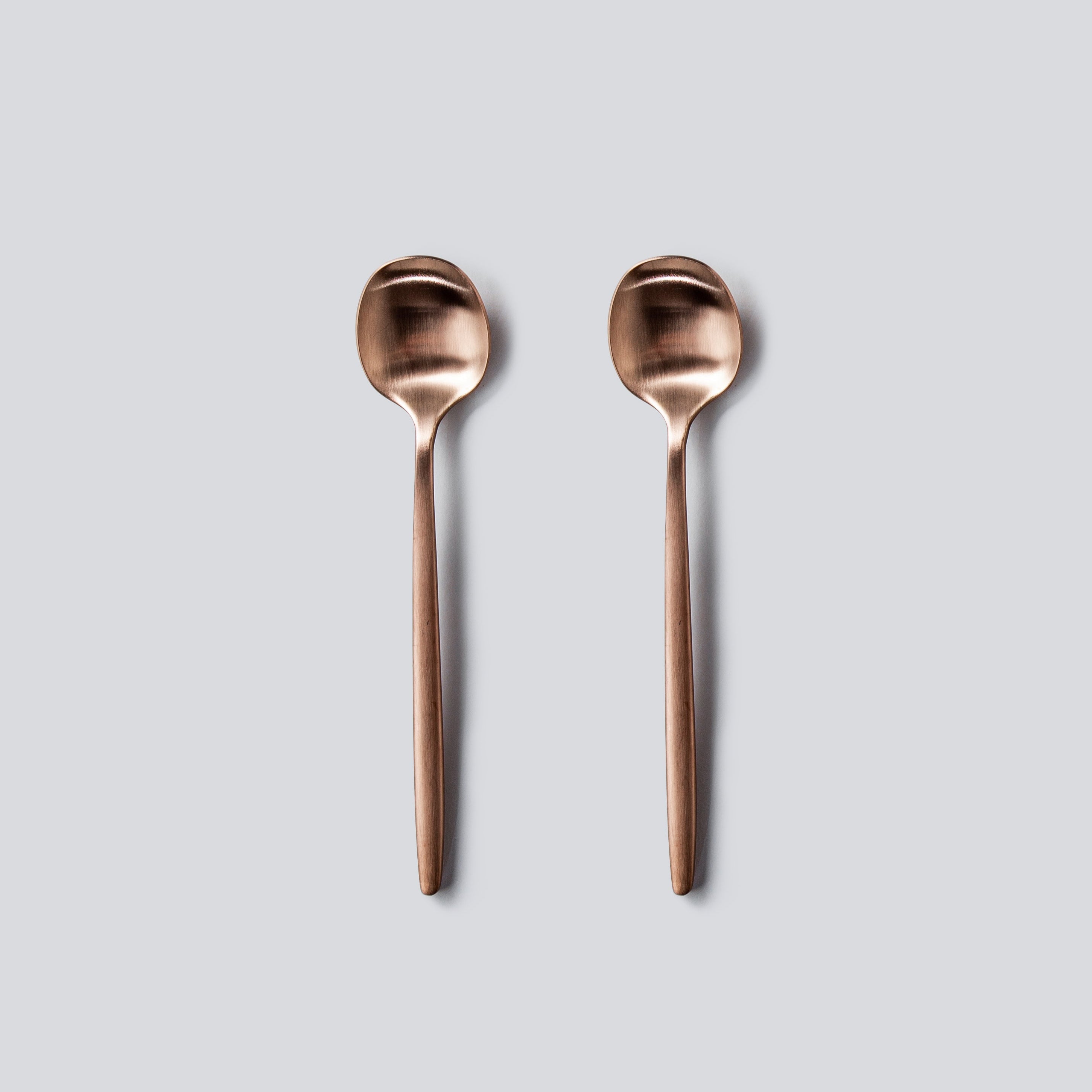 Individual Pieces-JAZZUPCO-Matte Rose Gold-Minimalist 2.0-Dessert Spoon (2 Pieces)-JAZZUPCO