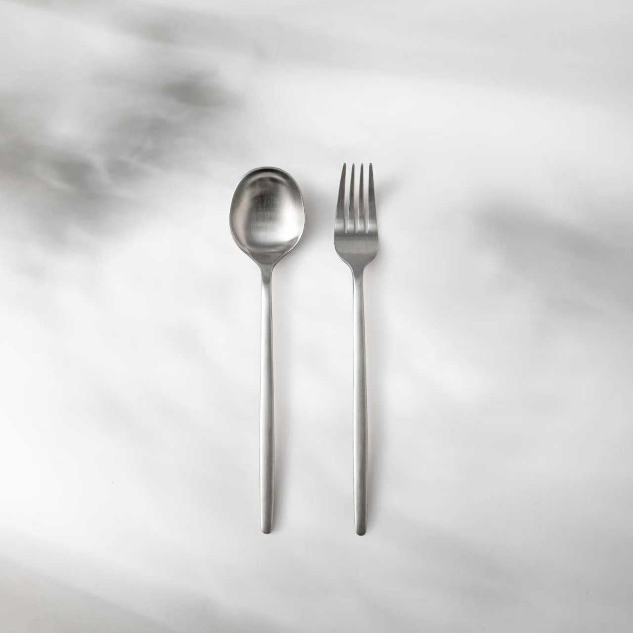 Serving Utensils & Salad Servers-JAZZUPCO-Matte Silver-Minimalist 2.0-Serving Utensils-JAZZUPCO