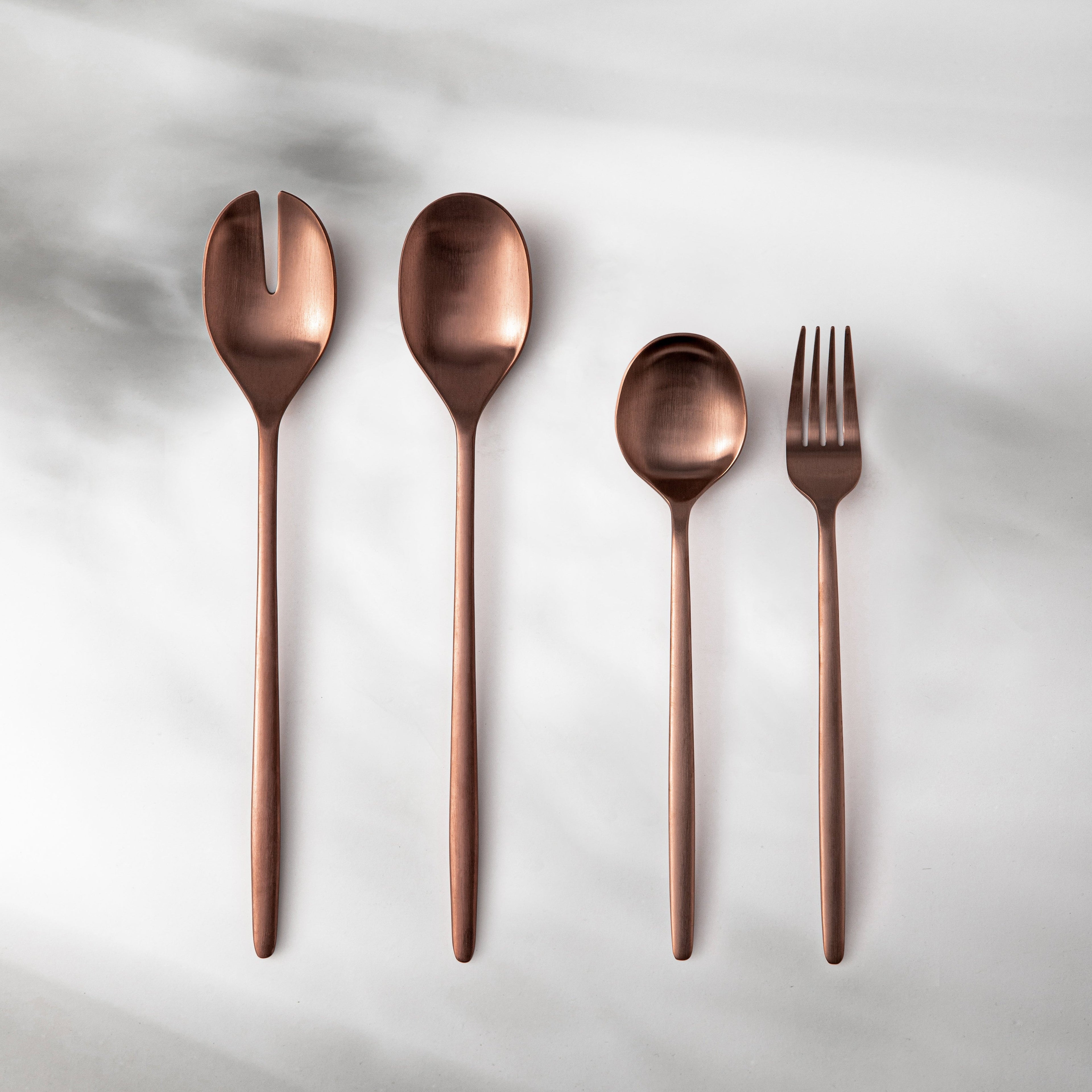 Serving Utensils & Salad Servers-JAZZUPCO-Matte Rose Gold-Minimalist 2.0-Serving Utensils + Salad Servers Bundle-JAZZUPCO