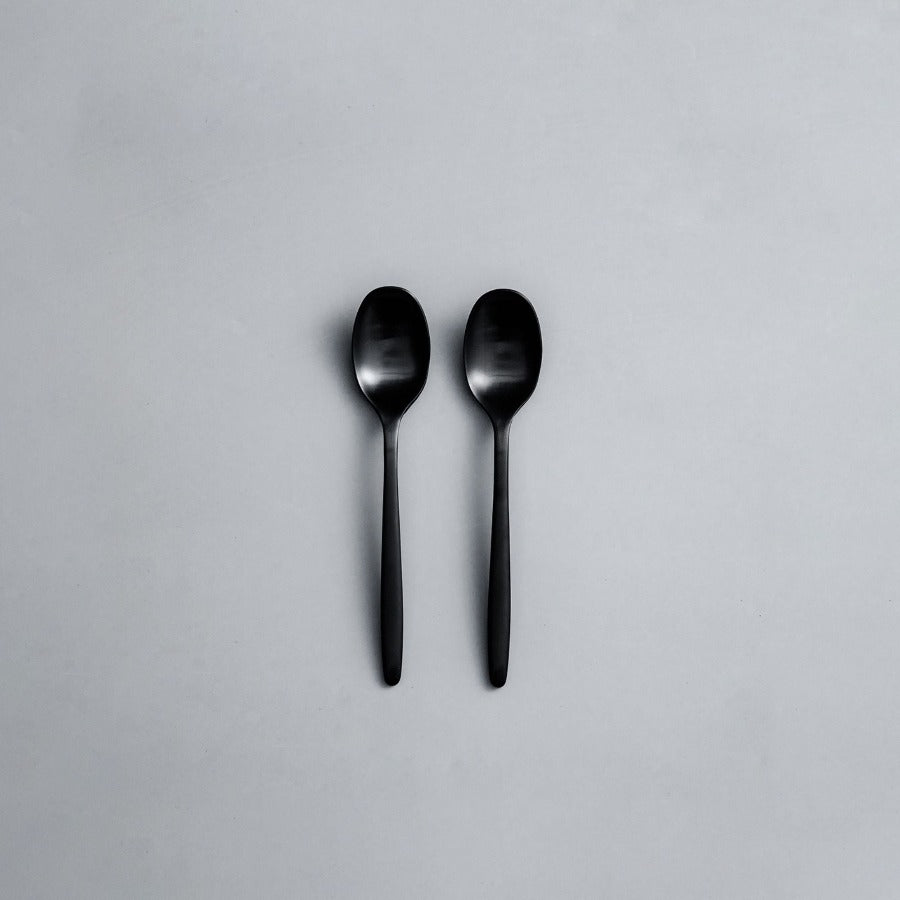 Individual & Matching Pieces-JAZZUPCO-Matte Black-Dessert Spoon (2 Pieces)-JAZZUPCO