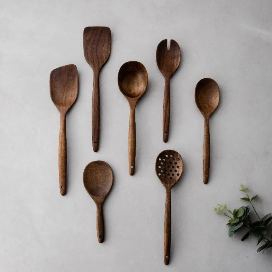 Wooden Kitchen Utensils Set-JAZZUPCO-Wooden Utensils without Holder-1 set-JAZZUPCO