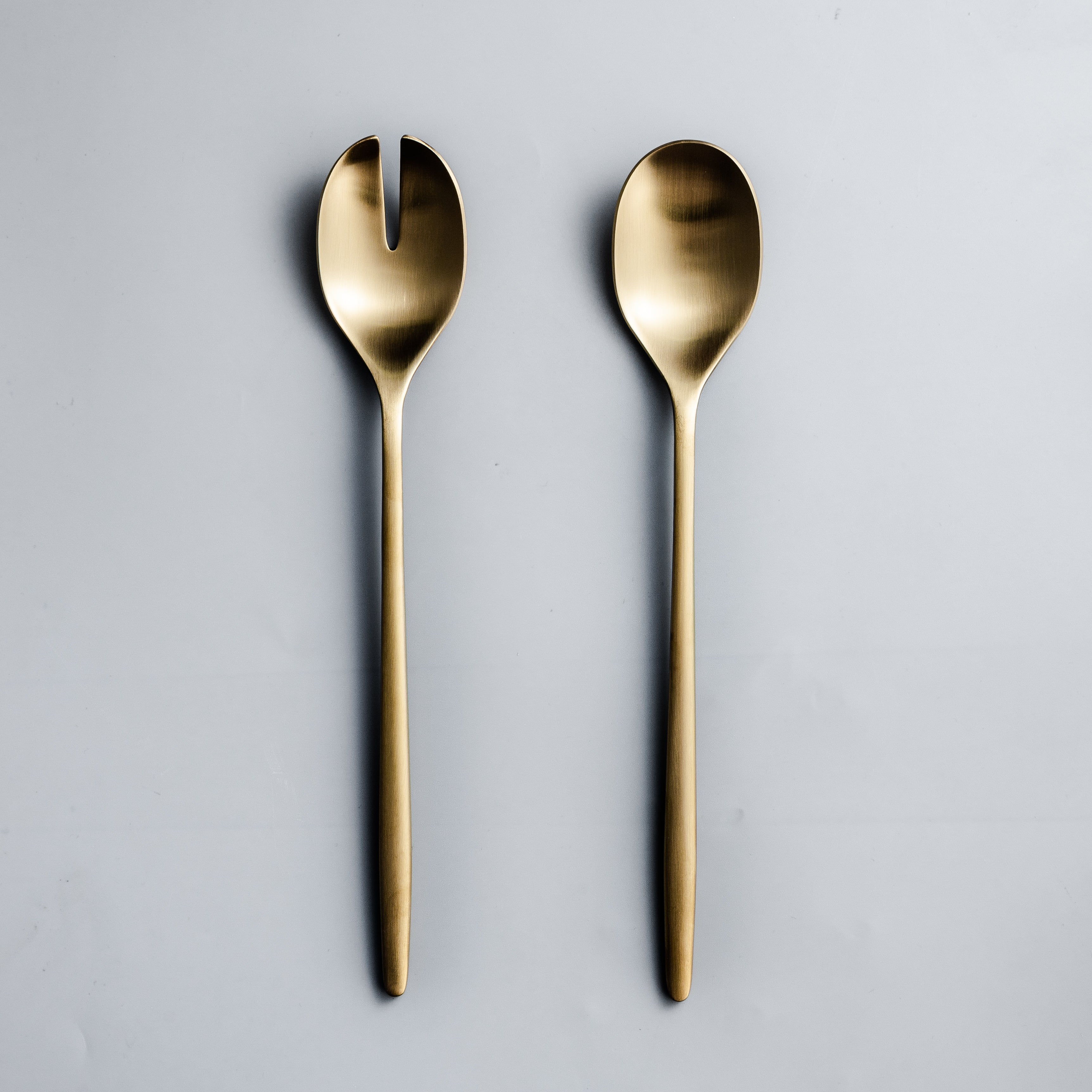 Serving Utensils & Salad Servers-JAZZUPCO-Matte Gold-Ava-Salad Servers Set-JAZZUPCO