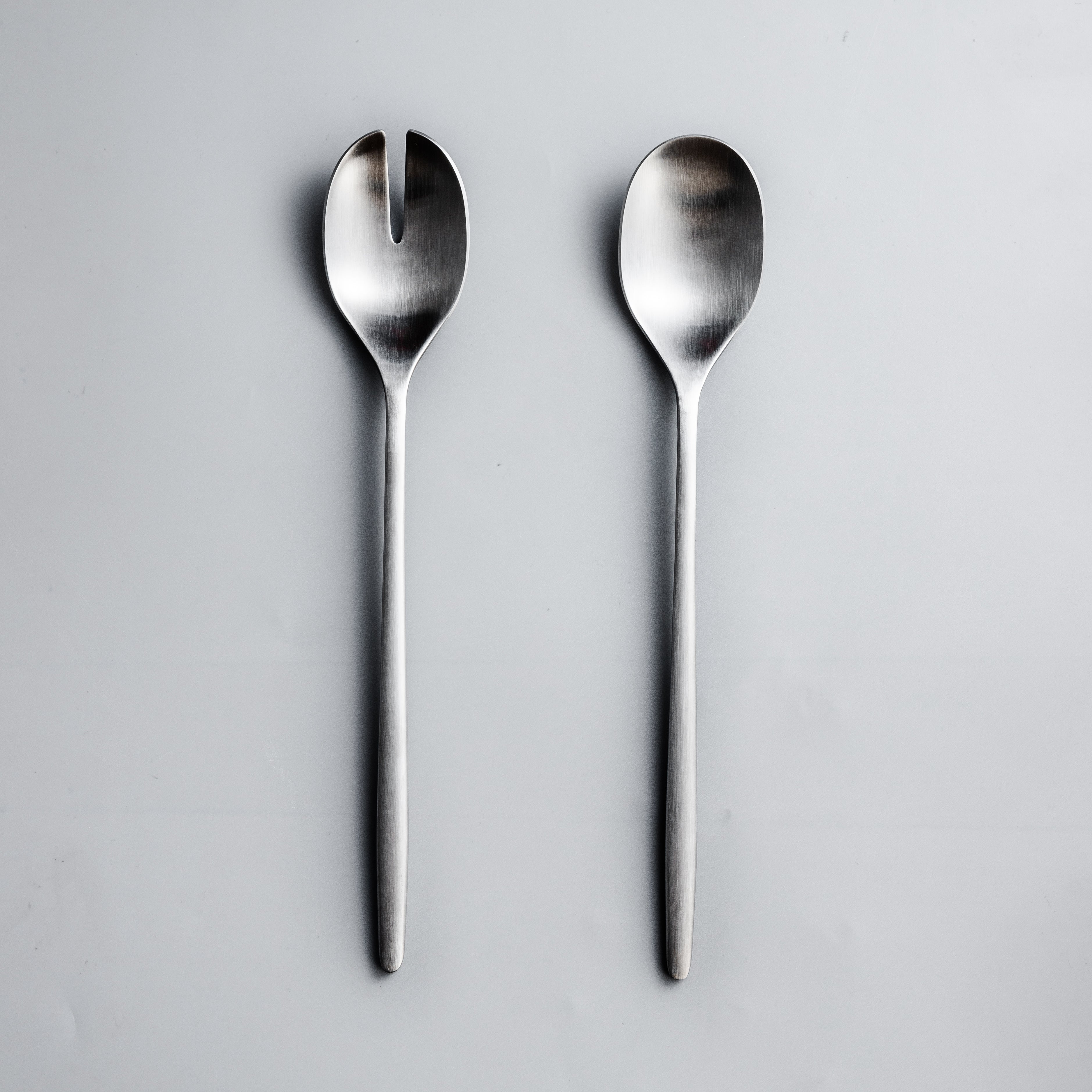 Serving Utensils & Salad Servers-JAZZUPCO-Matte Silver-Ava-Salad Servers Set-JAZZUPCO
