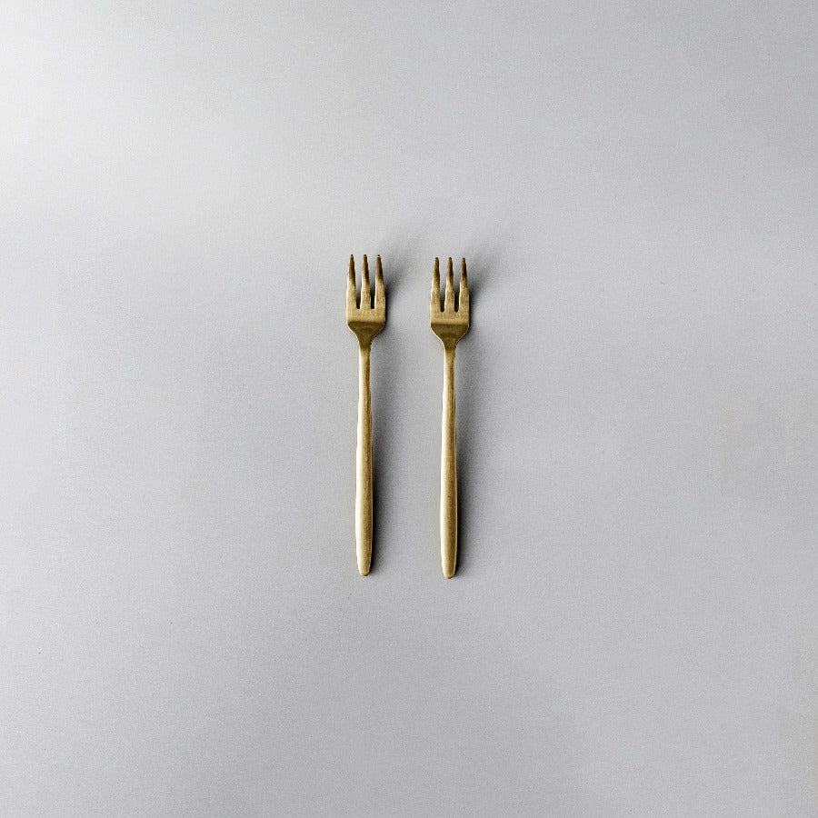 Individual & Matching Pieces-JAZZUPCO-Matte Gold-Fruit Fork (2 Pieces)-JAZZUPCO