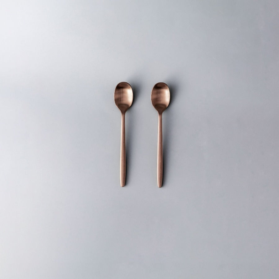 Individual & Matching Pieces-JAZZUPCO-Matte Rose Gold-Teaspoon (2 Pieces)-JAZZUPCO