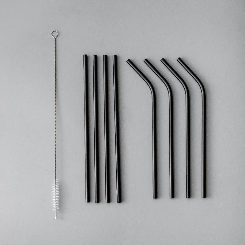 Individual & Matching Pieces-JAZZUPCO-Matte Black-Straw Set (9 Pieces)-JAZZUPCO
