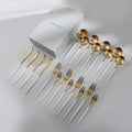 French Flatware-Flatware-jazzupco-White & Gold-4 Person Set (20 Pieces)-JAZZUPCO