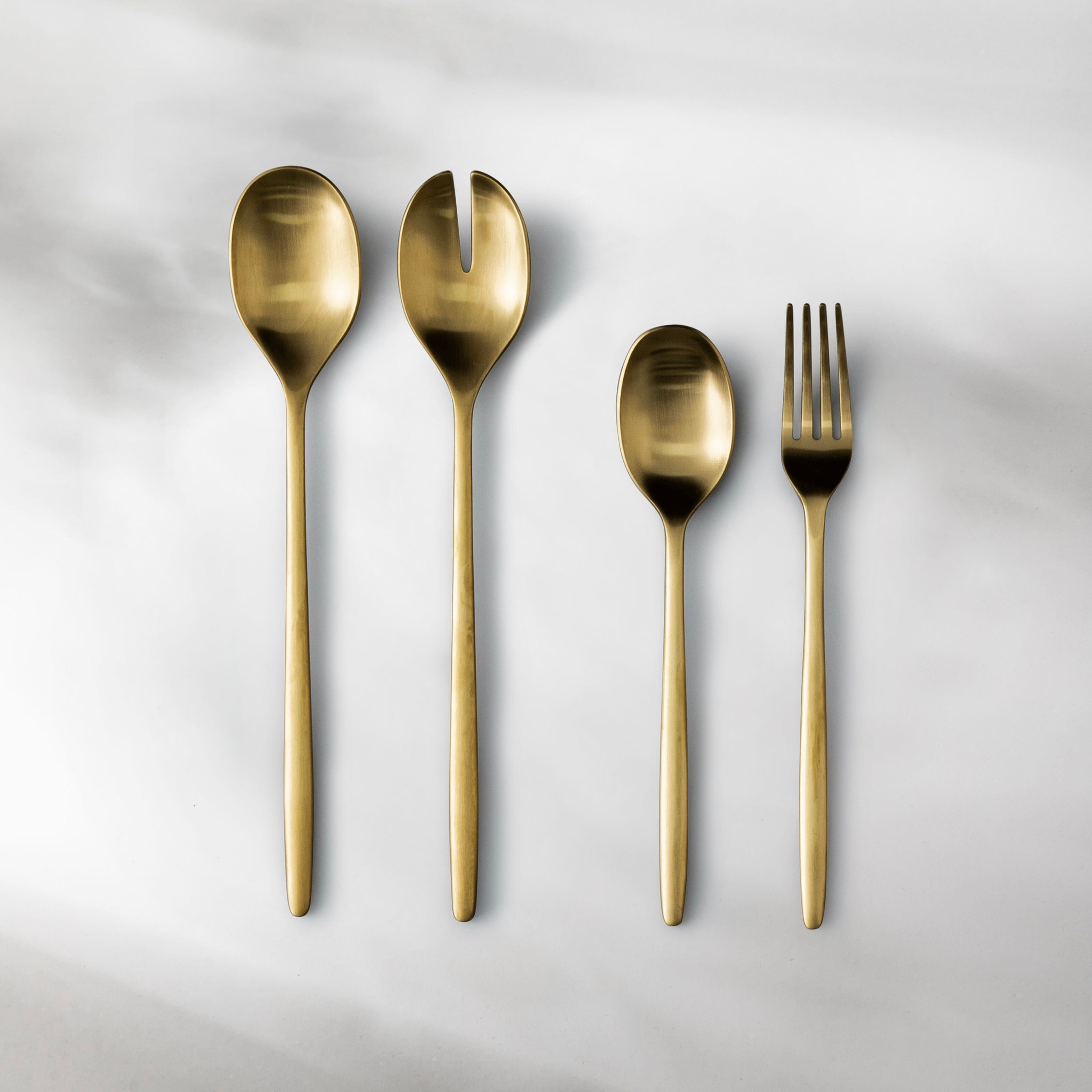 Serving Utensils & Salad Servers-JAZZUPCO-Matte Gold-Ava-Serving Utensils + Salad Servers Bundle-JAZZUPCO