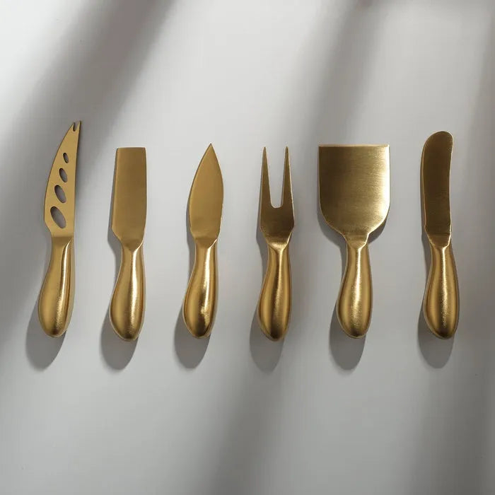 Gold Cheese Knife Set-JAZZUPCO-Matte Gold-JAZZUPCO