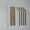 Individual & Matching Pieces-JAZZUPCO-Matte Gold-Straw Set (9 Pieces)-JAZZUPCO