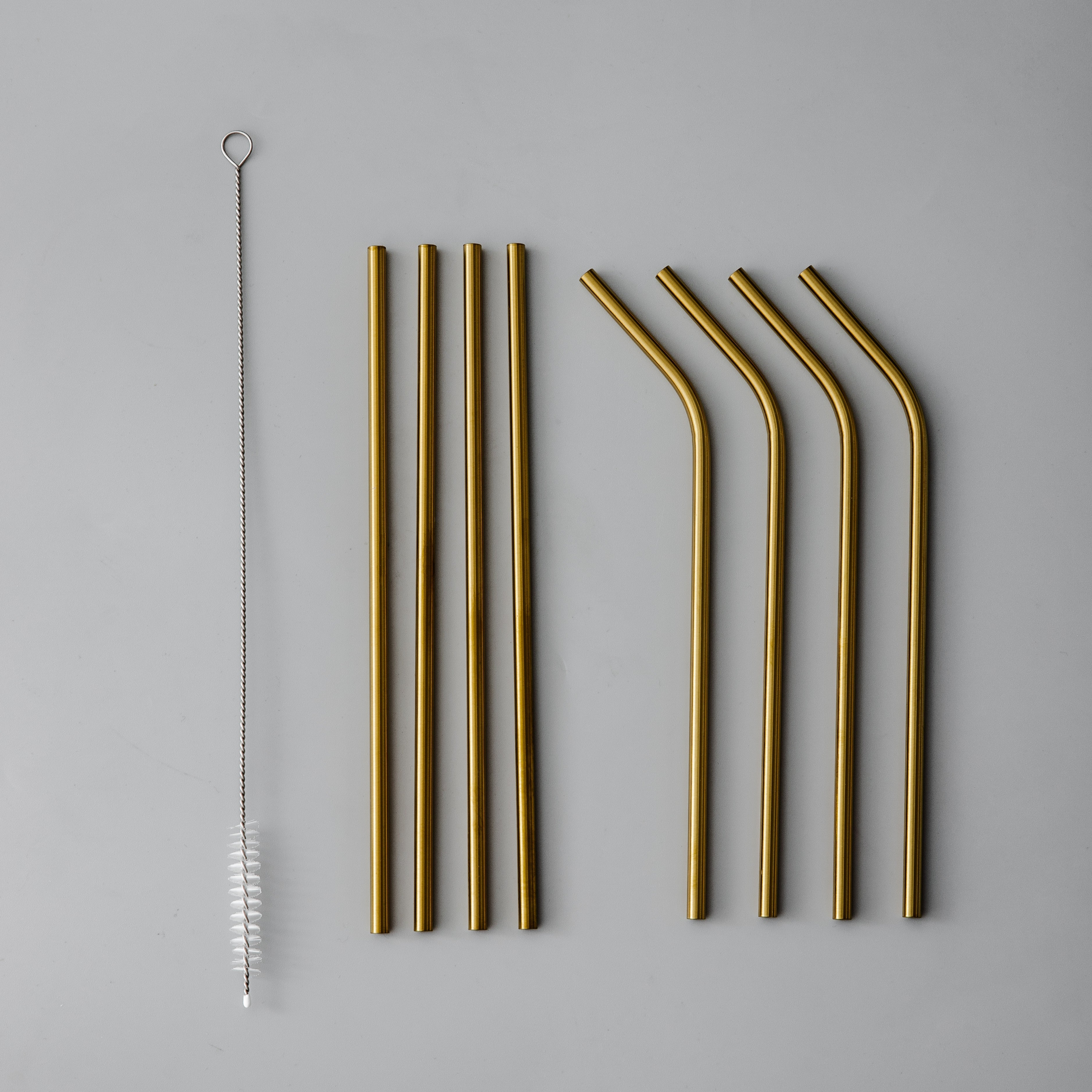 Individual & Matching Pieces-JAZZUPCO-Matte Gold-Straw Set (9 Pieces)-JAZZUPCO