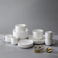 Dinnerware Set Bundle-JAZZUPCO-Matte White-Ava Flatware - Matte Gold (4 Person Set)-JAZZUPCO