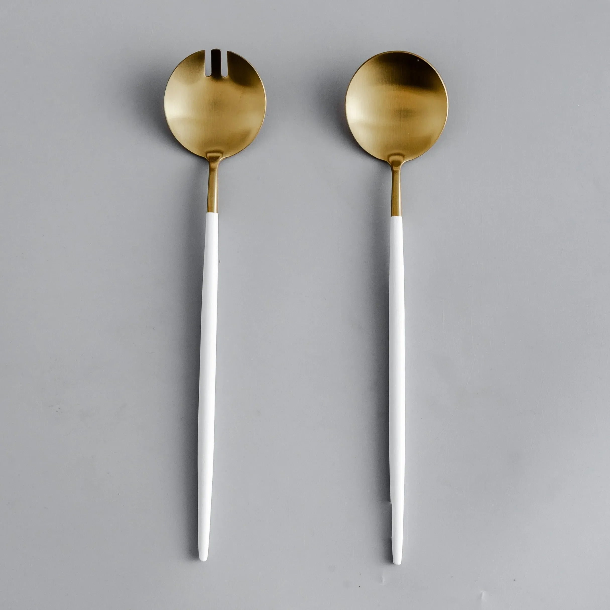 Gilded Serving Utensils & Salad Servers-JazzUpCo-White & Gold-Salad Servers Only-JAZZUPCO
