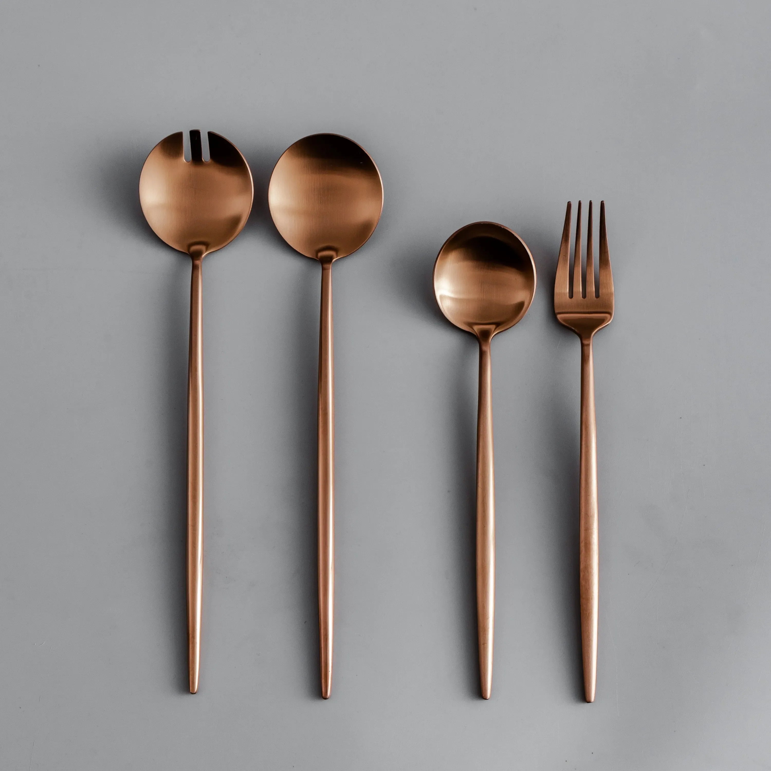 Gilded Serving Utensils & Salad Servers-JazzUpCo-Matte Rose Gold-Serving Utensils + Salad Servers Bundle-JAZZUPCO