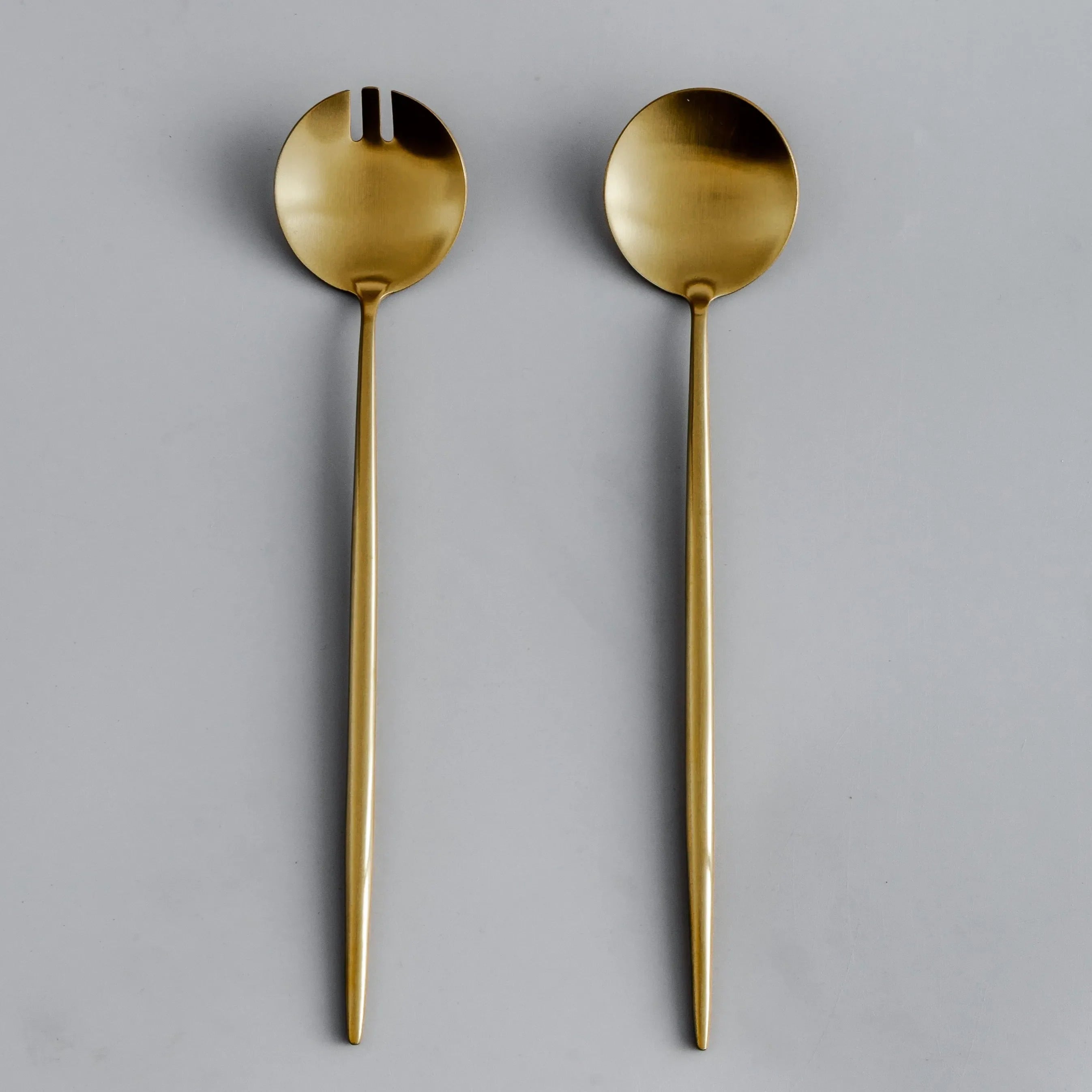Gilded Serving Utensils & Salad Servers-JazzUpCo-Matte Gold-Salad Servers Only-JAZZUPCO