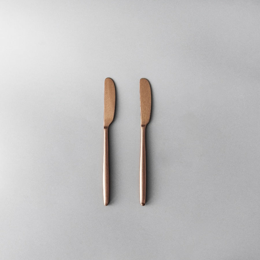 Individual & Matching Pieces-JAZZUPCO-Matte Rose Gold-Butter Knife (2 Pieces)-JAZZUPCO
