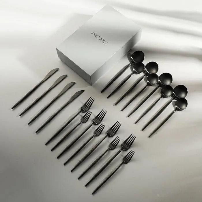 Minimalist Flatware-jazzupco-Matte Black-4 Person Set (20 Pieces)-JAZZUPCO