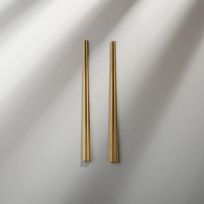 Individual & Matching Pieces-JAZZUPCO-Matte Gold-Chopsticks (2 Pairs)-JAZZUPCO