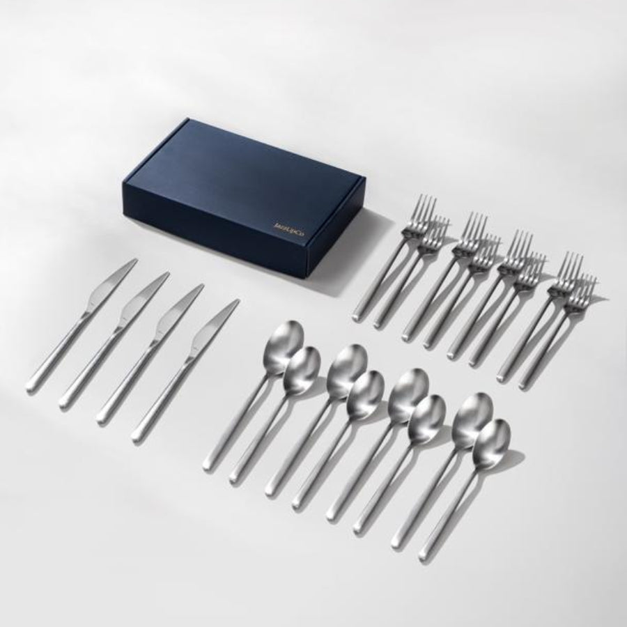 Haelynn 2.0-Flatware-JazzUpCo-Matte Silver-4 Person Set (20 Pieces)-JAZZUPCO