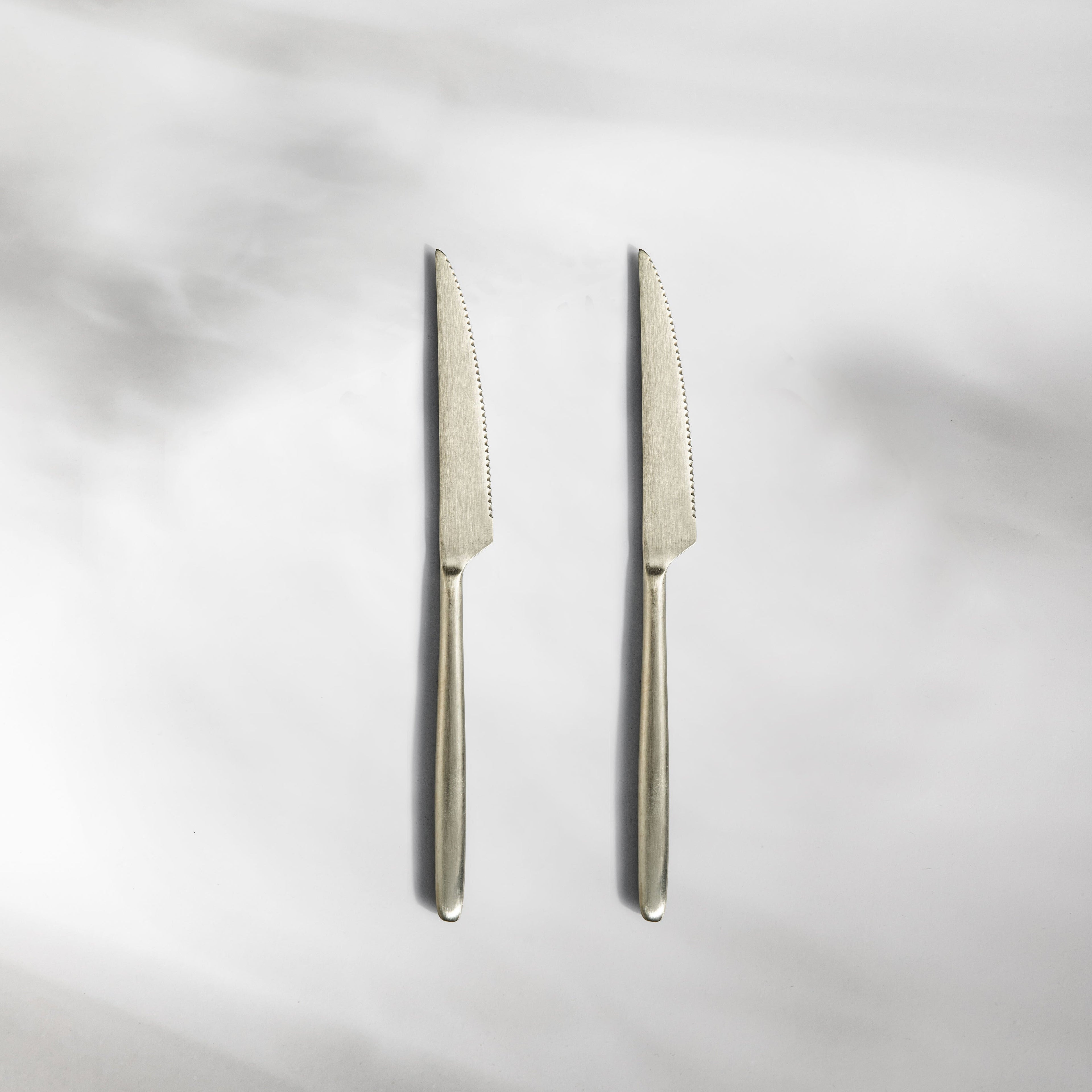 Matching Pieces-JAZZUPCO-Matte Champagne Gold-Steak Knife (2 Pieces)-JAZZUPCO