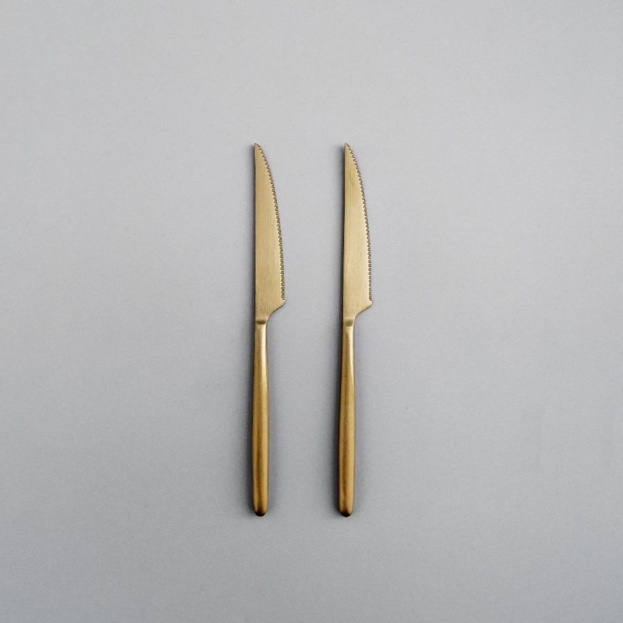 Matching Pieces-JAZZUPCO-Matte Gold-Steak Knife (2 Pieces)-JAZZUPCO