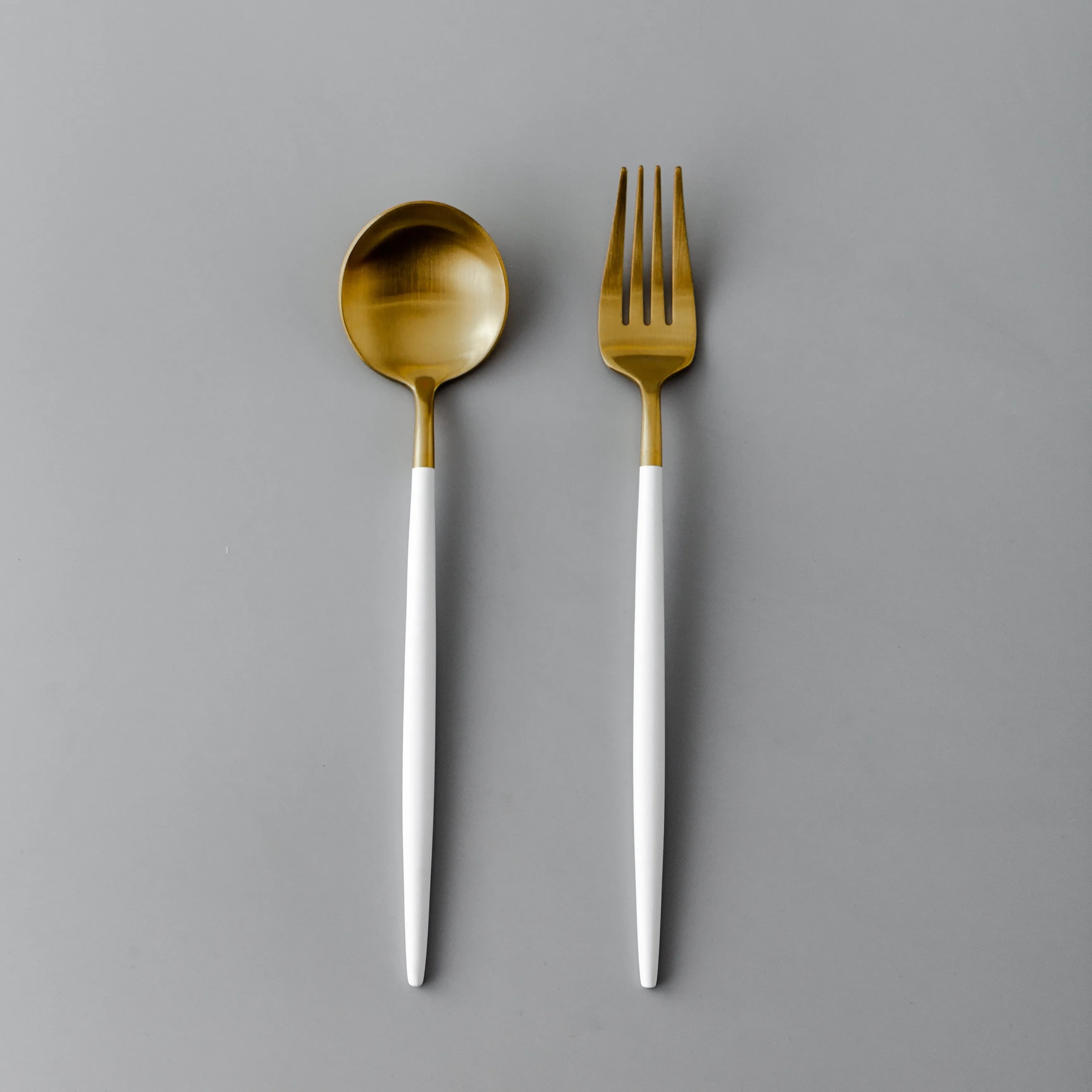 Gilded Serving Utensils & Salad Servers-JazzUpCo-White & Gold-Serving Utensils Only-JAZZUPCO