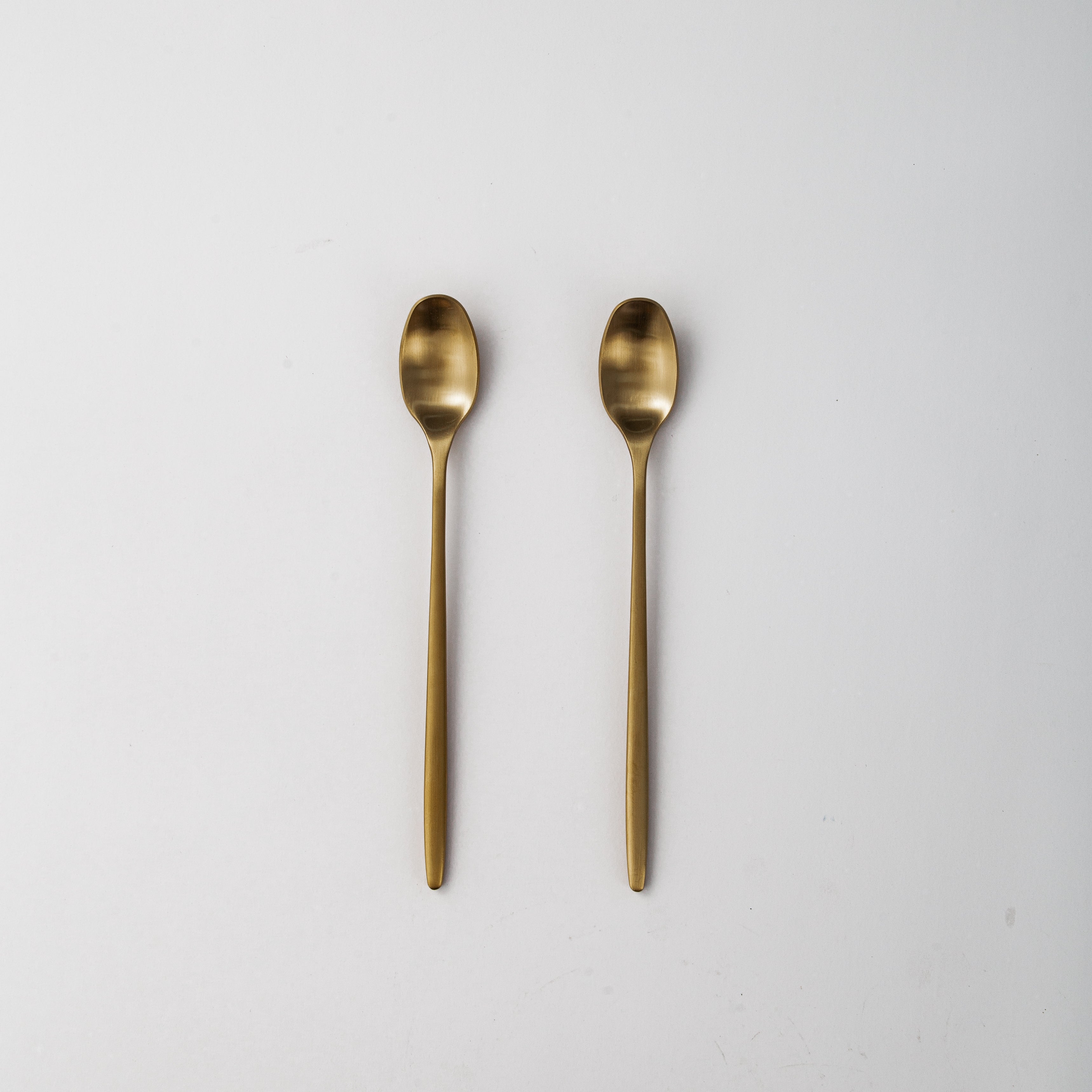Individual & Matching Pieces-JAZZUPCO-Matte Gold-Long Drink Spoon (2 Pieces)-JAZZUPCO