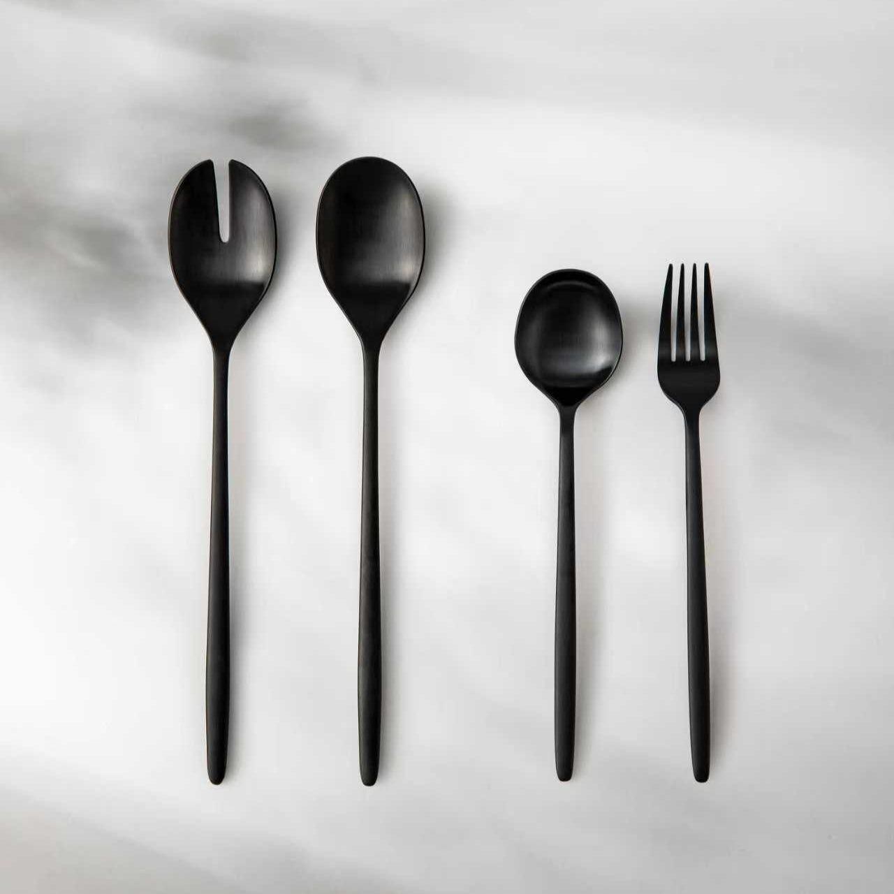 Serving Utensils & Salad Servers-JAZZUPCO-Matte Black-Minimalist 2.0-Serving Utensils + Salad Servers Bundle-JAZZUPCO