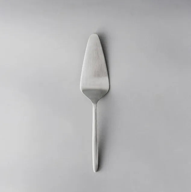 Minimalist/ French Flatware Salad Servers, Serving Utensils & Individual Pieces-JAZZUPCO-Matte Silver-Cake Knife-JAZZUPCO