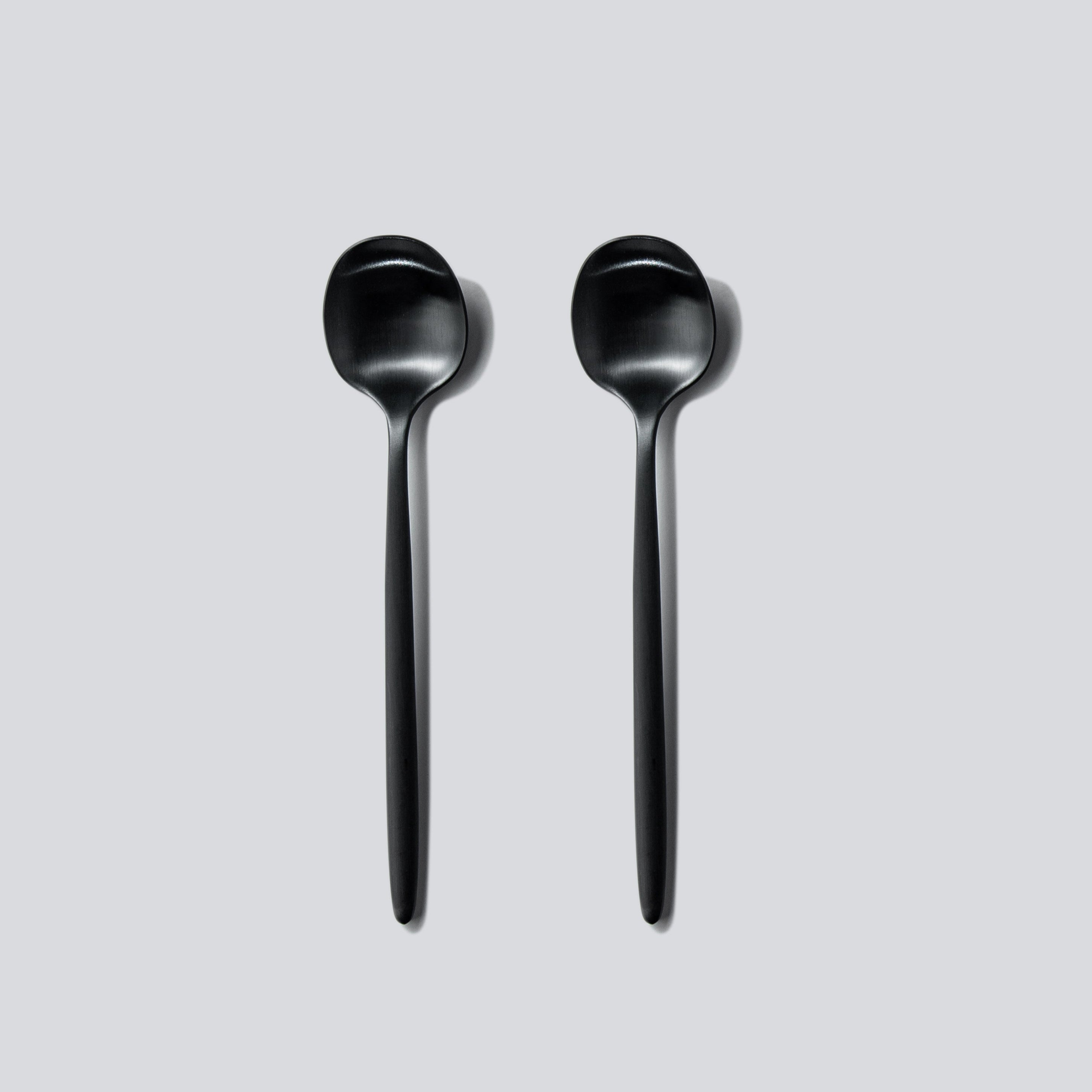 Individual Pieces-JAZZUPCO-Matte Black-Minimalist 2.0-Dessert Spoon (2 Pieces)-JAZZUPCO