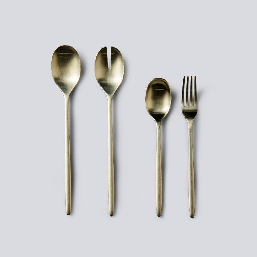 Serving Utensils & Salad Servers-JAZZUPCO-Matte Champagne Gold-Ava-Serving Utensils + Salad Servers Bundle-JAZZUPCO