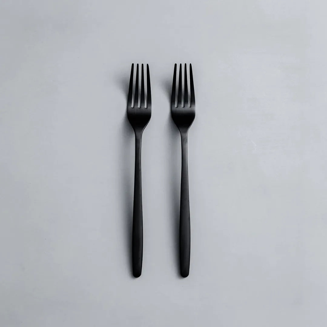 Individual & Matching Pieces-JAZZUPCO-Matte Black-Dinner Fork (2 Pieces)-JAZZUPCO