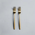 Individual & Matching Pieces-JAZZUPCO-Matte Gold-Dinner Fork (2 Pieces)-JAZZUPCO