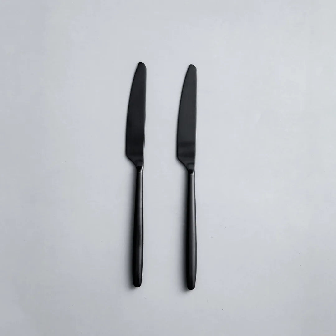 Individual & Matching Pieces-JAZZUPCO-Matte Black-Dinner Knife (2 Pieces)-JAZZUPCO