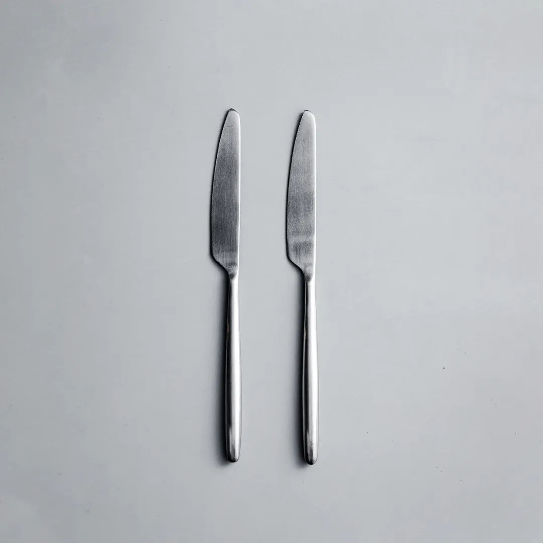 Individual & Matching Pieces-JAZZUPCO-Matte Silver-Dinner Knife (2 Pieces)-JAZZUPCO